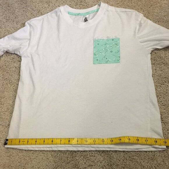 White Jersey Minty Pocket Cotton Pastelcore Top - Picture 9 of 11